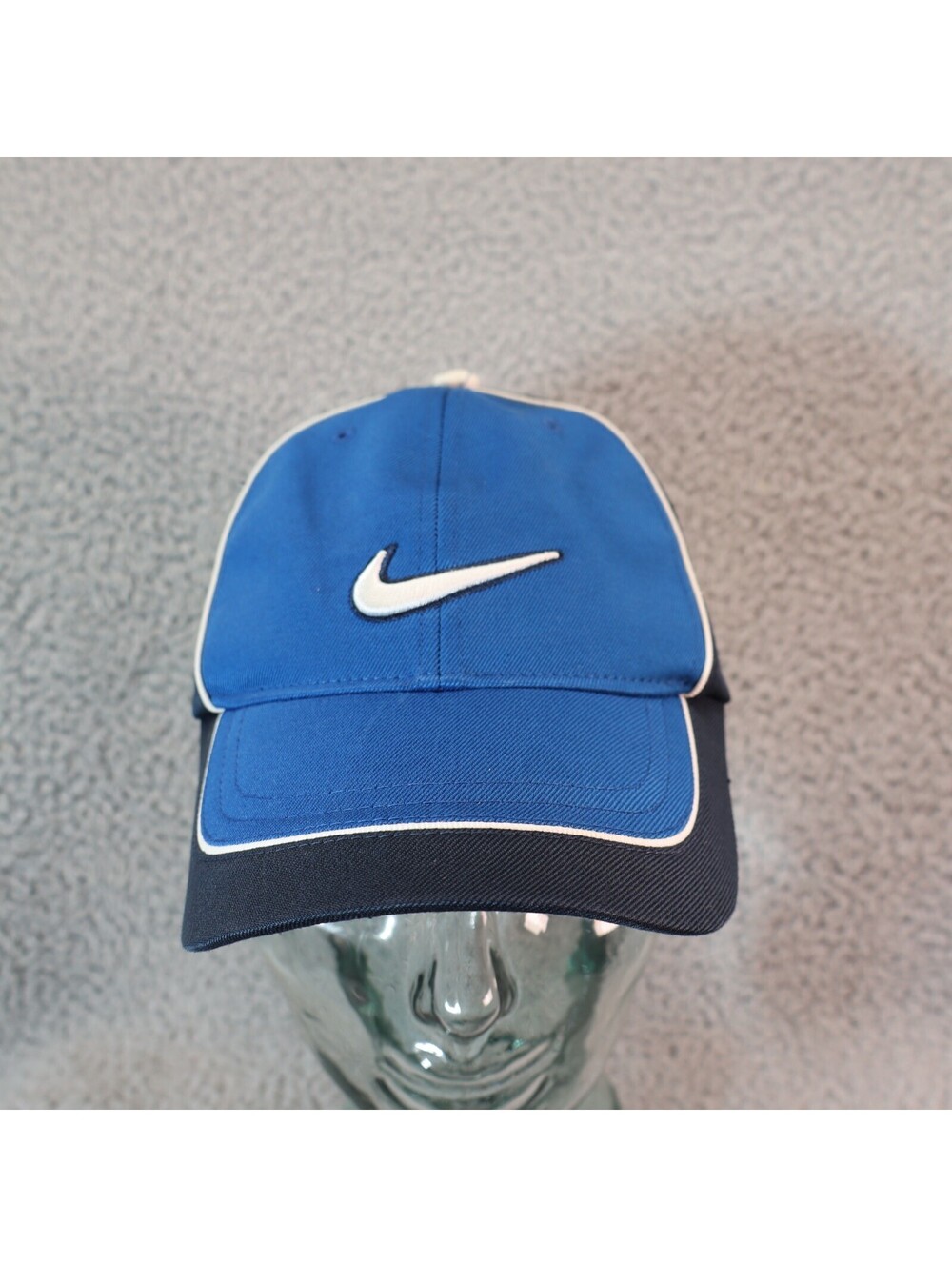 Nike Golf Hat Blue w/ Navy Two Tone White Swoosh Cap